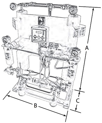 Nano D4 Series Twin Tower Air Dryer Dimensions